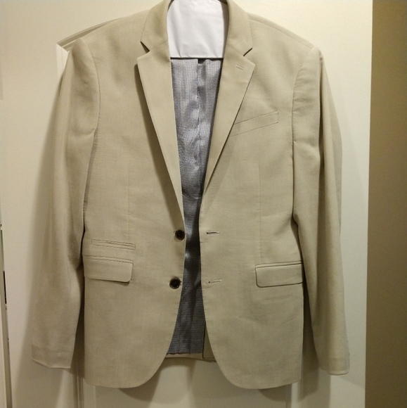 Express Other - Slim Fit Express tan linen/wool suit